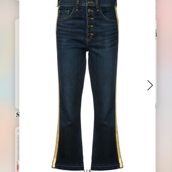 VERONICA BEARD Carolyn bootcut stripe flare crop jeans - Picture 1 of 9